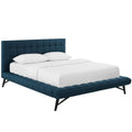 Julia Biscuit Tufted Upholstered Fabric Queen Platform Bed by Modway