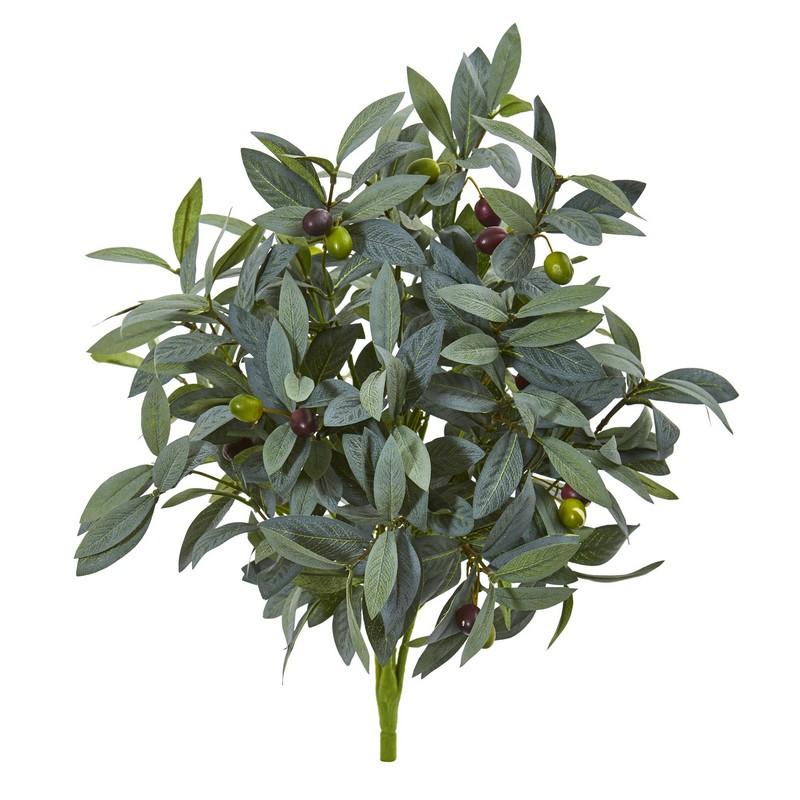 21"  Olive Bush with Berries Artificial Plant (Set of 3)