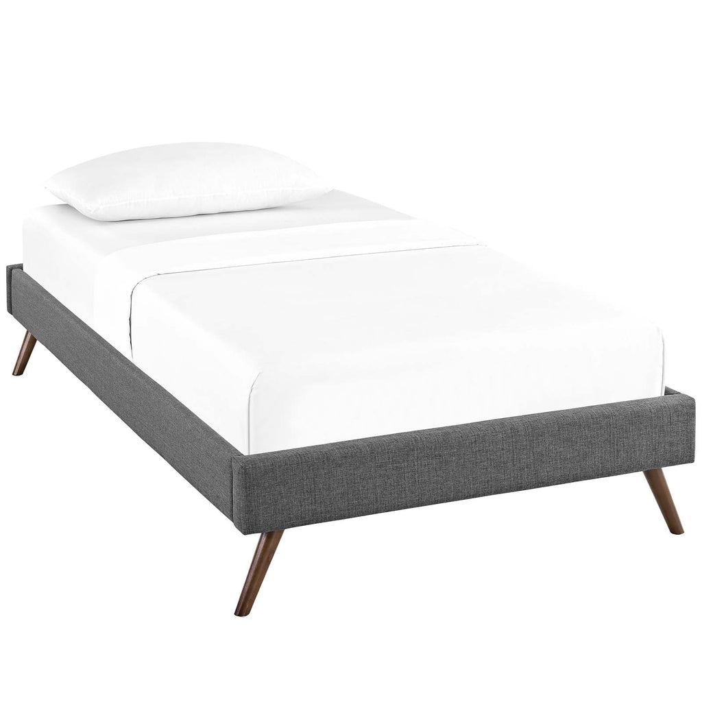 Loryn Fabric Twin Bed Frame with Round Splayed Legs by Modway