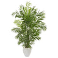 64"  Areca Palm Artificial Tree in White Planter UV Resistant (Indoor/Outdoor)