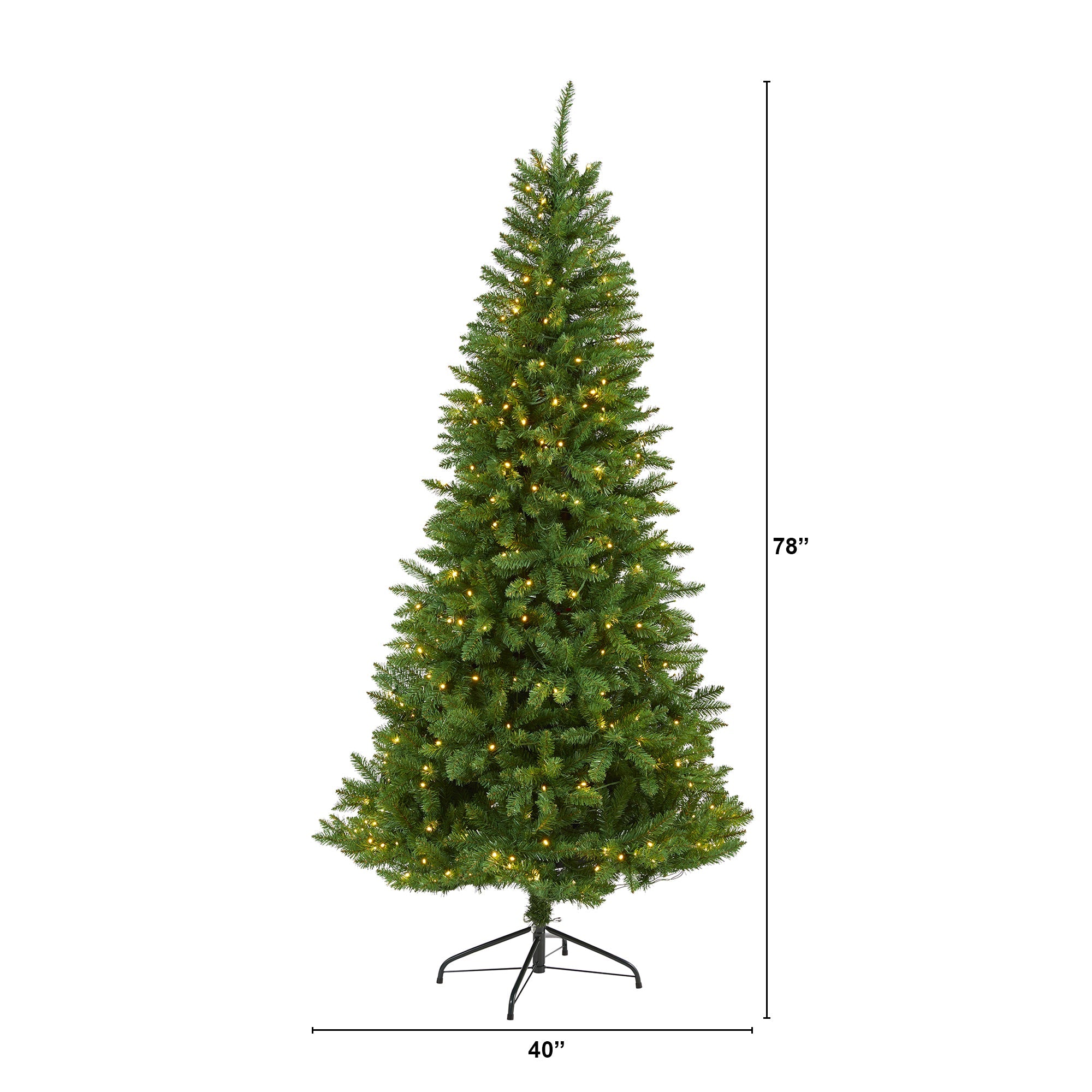6.5' Green Valley Fir Artificial Christmas Tree w/ 350 Clear LED Lights