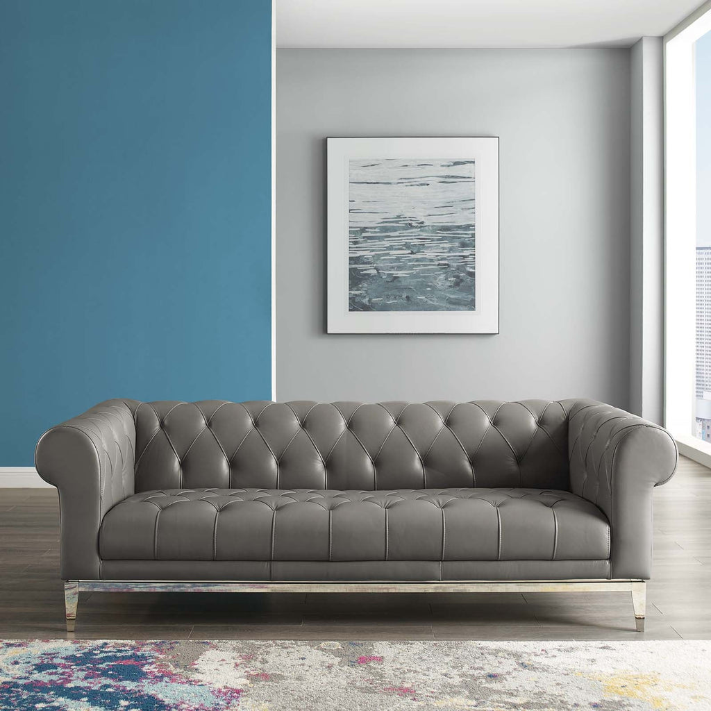 Idyll Tufted Button Upholstered Leather Chesterfield Sofa by Modway