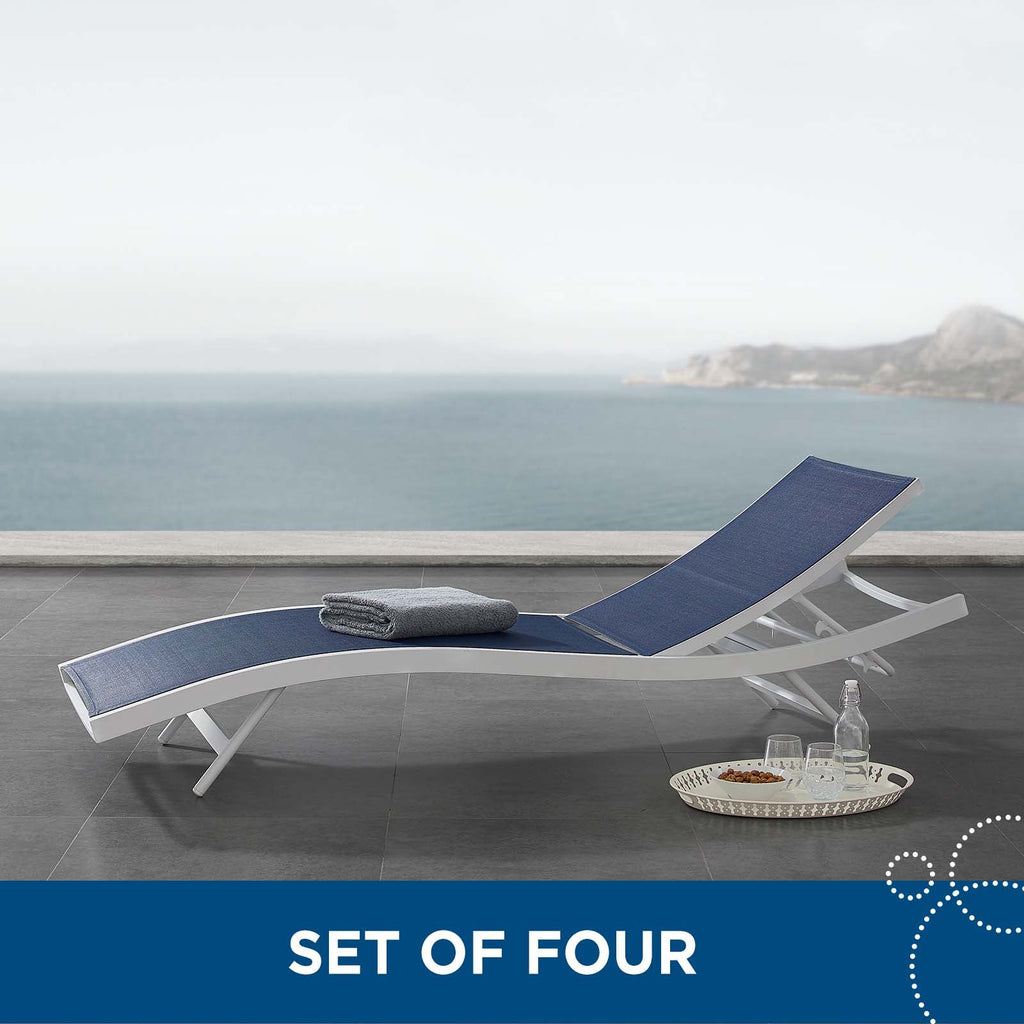 Glimpse Outdoor Patio Mesh Chaise Lounge Set of 4 by Modway