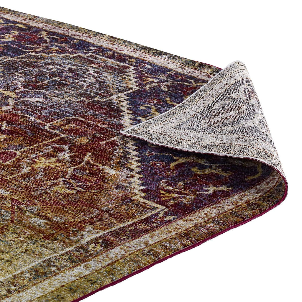 Success Kaede Transitional Distressed Vintage Floral Vintage Medallion 8x10 Area Rug by Modway