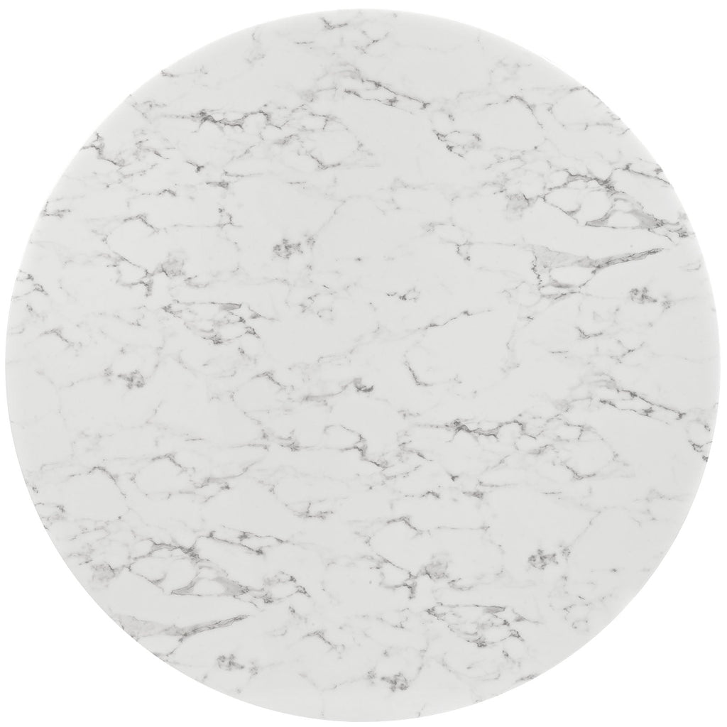Lippa 60" Round Faux Marble Dining Table with Tripod Base by Modway