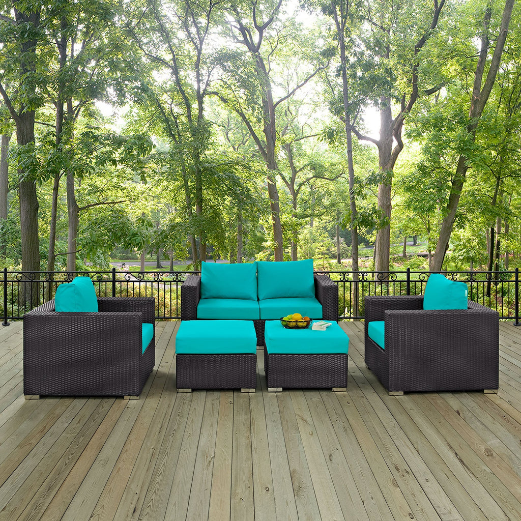 Convene 5 Piece Outdoor Patio Sofa Set by Modway