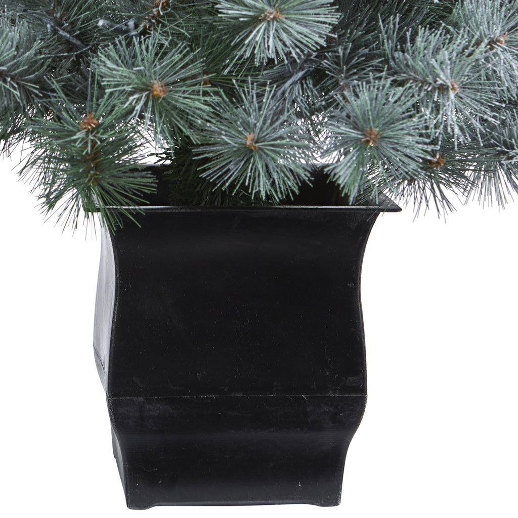 4' Snowy Mountain Pine Artificial Christmas Tree w 150 LED Lights