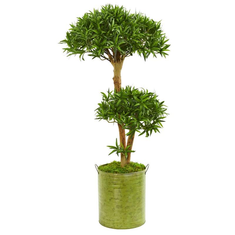 41"  Bonsai Styled Podocarpus Artificial Tree in Metal Planter