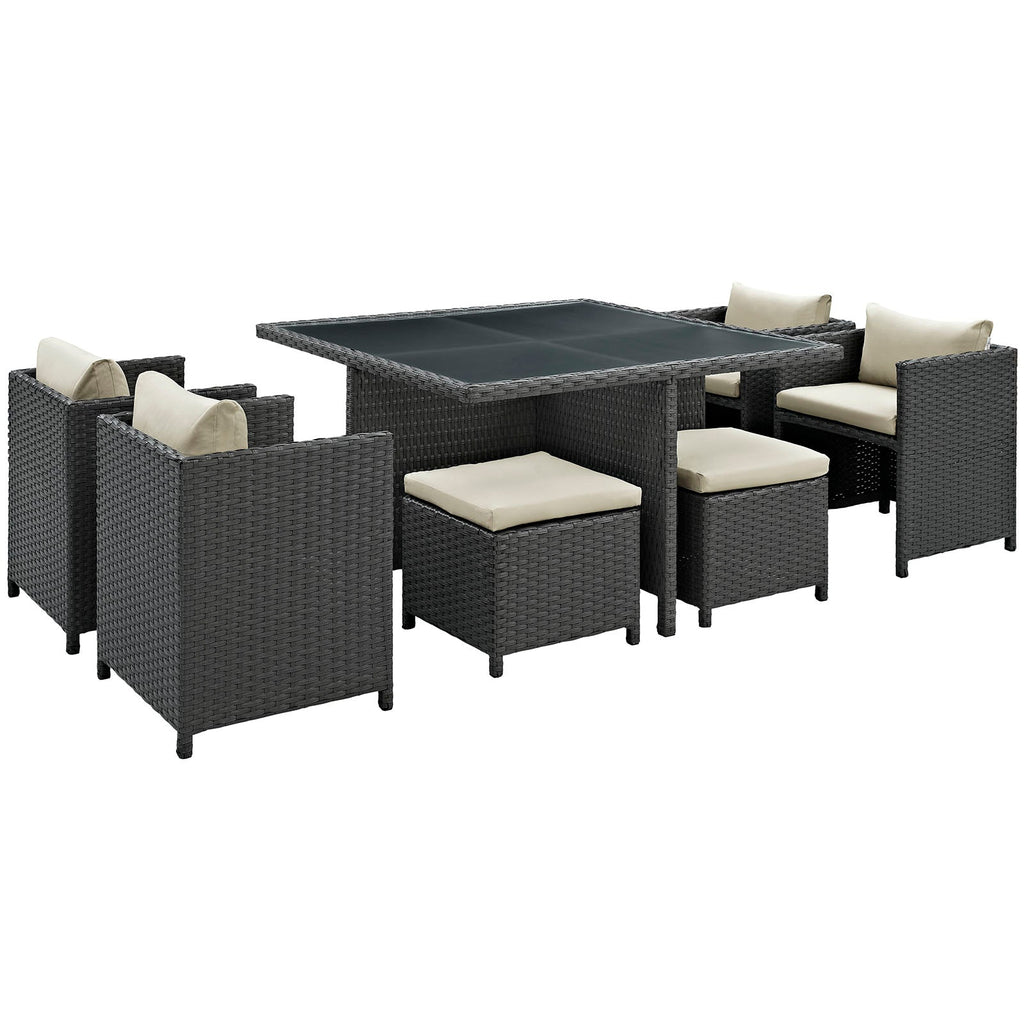 Sojourn 9 Piece Outdoor Patio Sunbrella¨ Dining Set by Modway