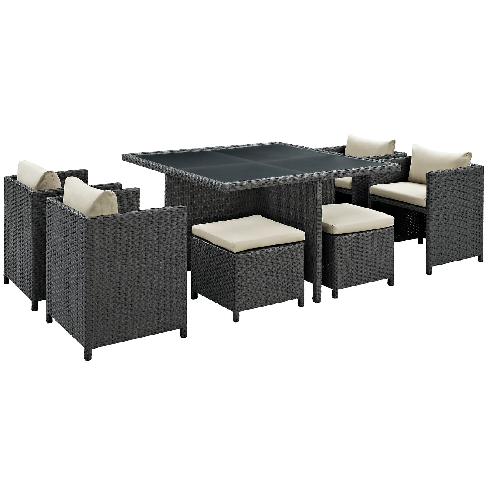 Sojourn 9 Piece Outdoor Patio Sunbrella¨ Dining Set by Modway