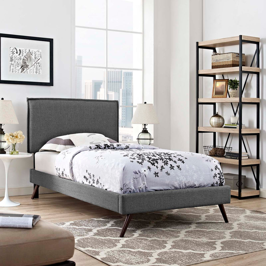 Amaris Twin Platform Bed with Round Splayed Legs