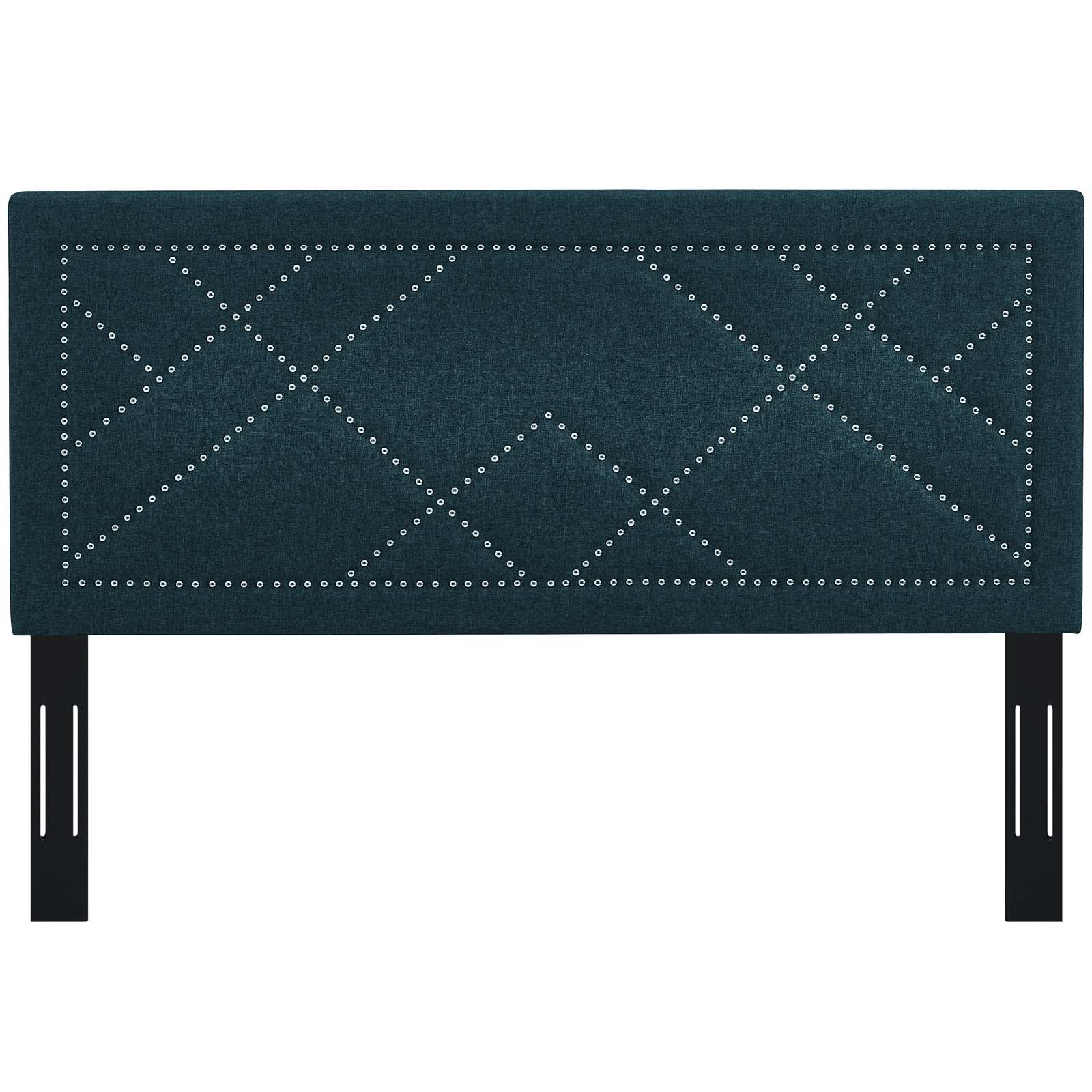 Reese Nailhead Upholstered Linen Fabric Full / Queen Headboard by Modway