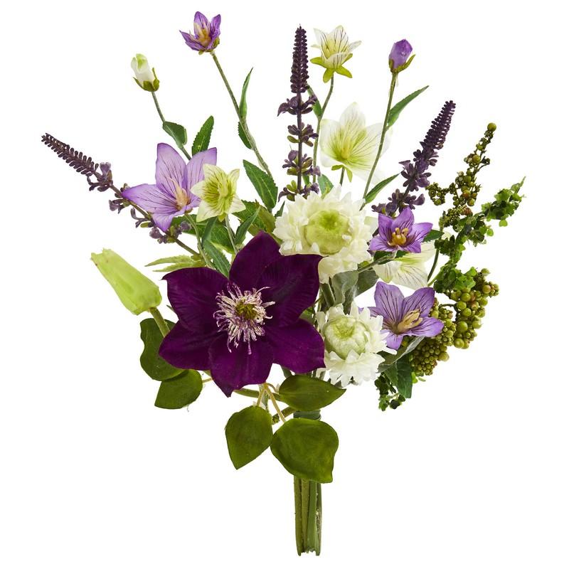 16"  Mixed Artificial Flower Bouquet (Set of 4)