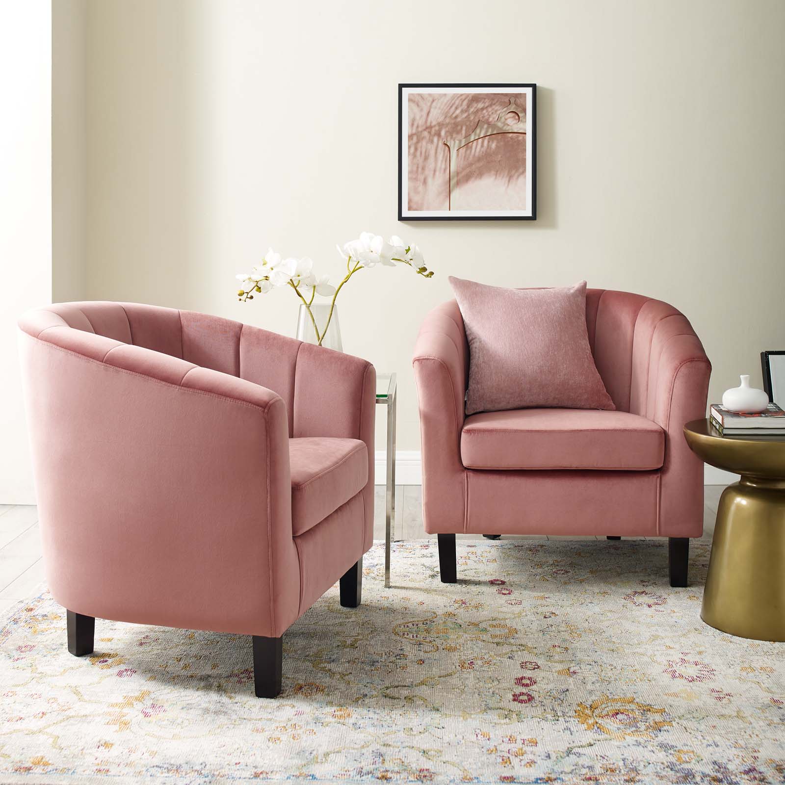 Prospect Channel Tufted Armchair Set of 2