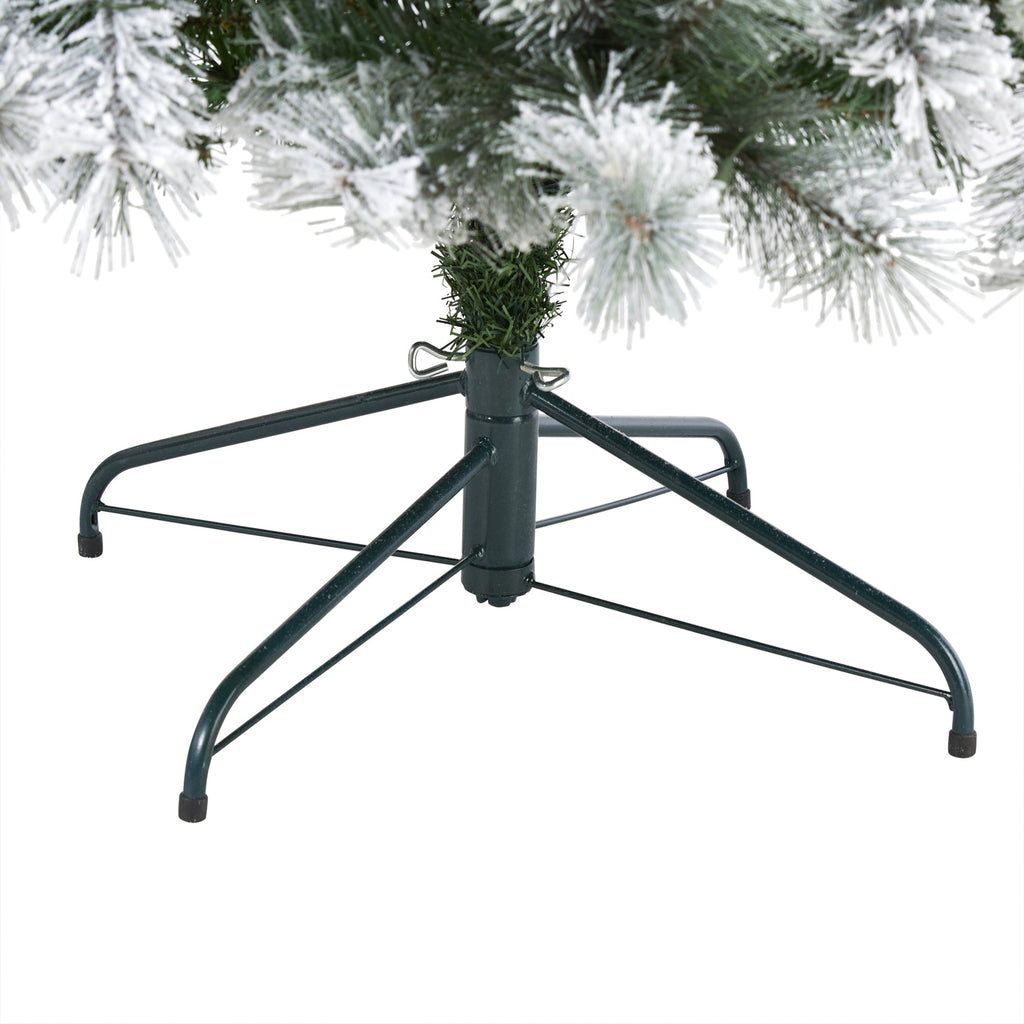 7' Flocked Oregon Pine Artificial Christmas Tree with 400 Clear Lights