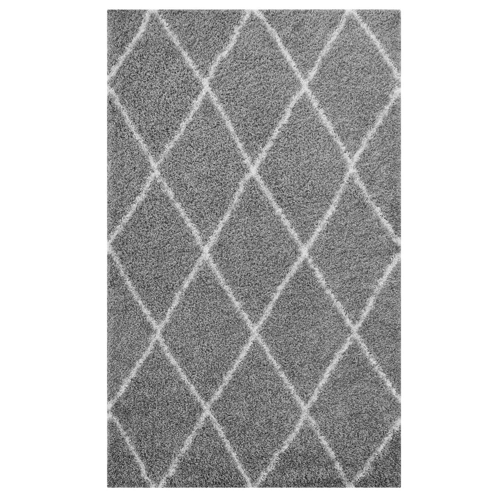 Toryn Diamond Lattice 5x8 Shag Area Rug by Modway