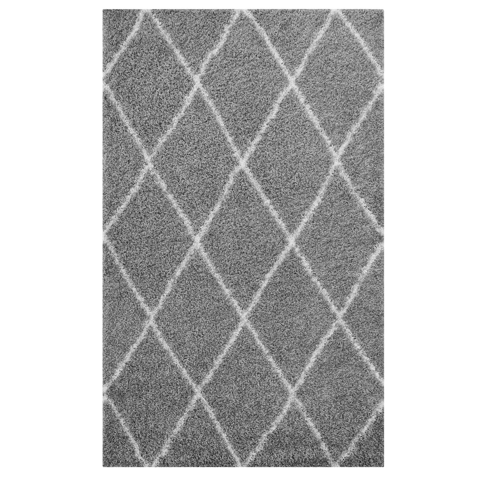 Toryn Diamond Lattice 5x8 Shag Area Rug by Modway