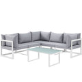 Fortuna 6 Piece Outdoor Patio Sectional Sofa Set by Modway