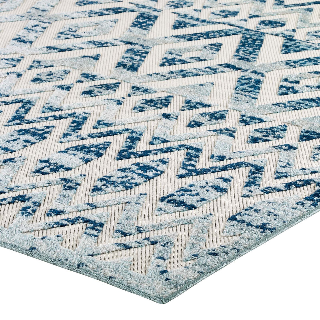 Reflect Tamako Diamond and Chevron Moroccan Trellis 8x10 Indoor / Outdoor Area Rug by Modway