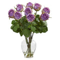 19"  Rose Artificial Arrangement in Glass Vase