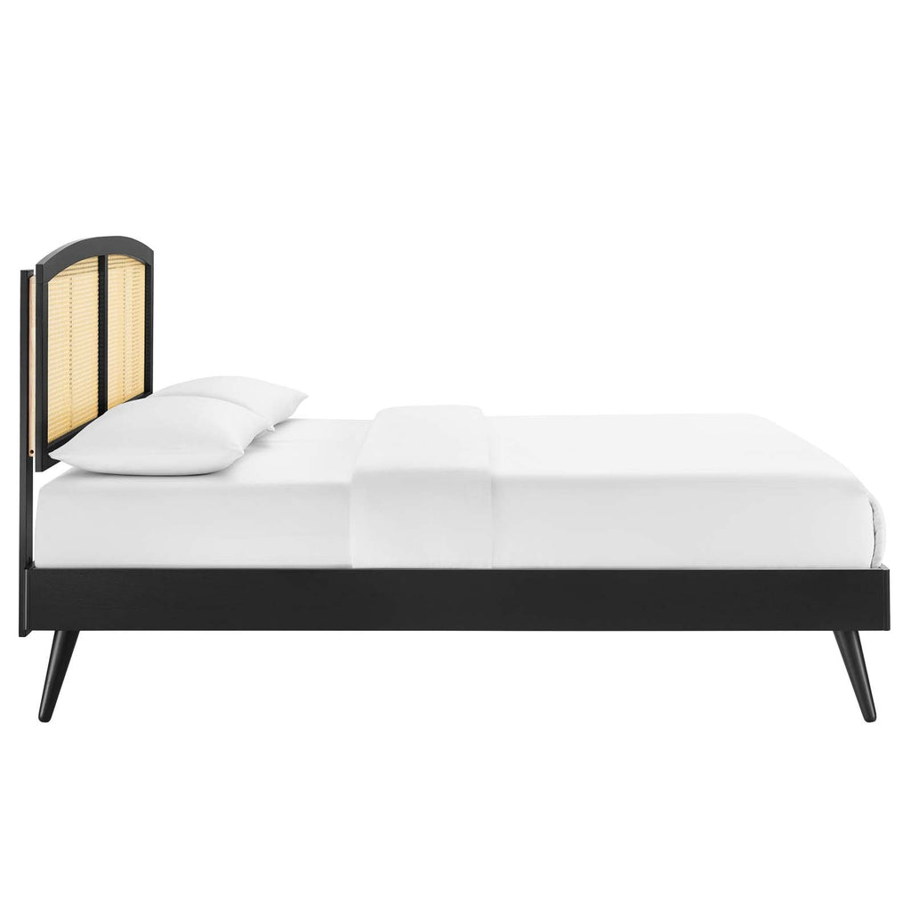 Sierra Cane and Wood King Platform Bed With Splayed Legs by Modway