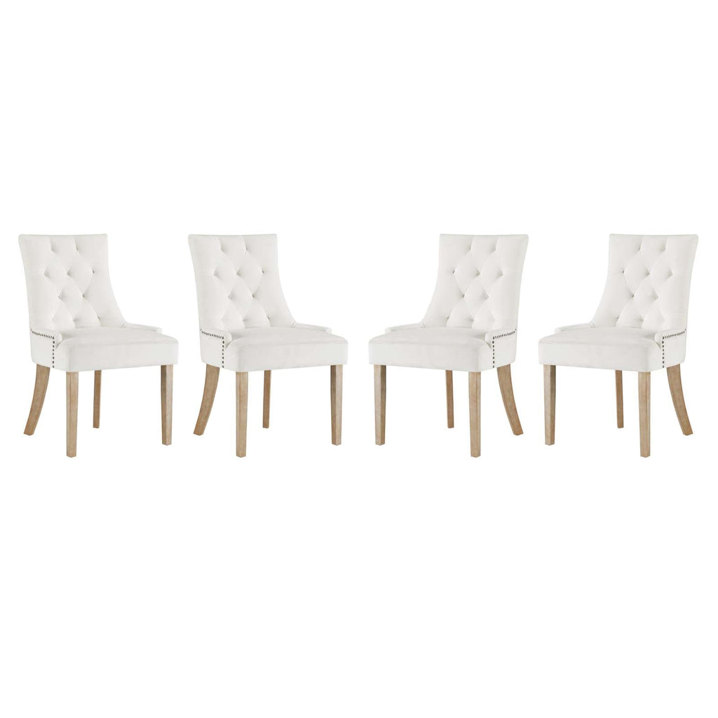 Pose Performance Velvet Dining Chair Set of 4 by Modway