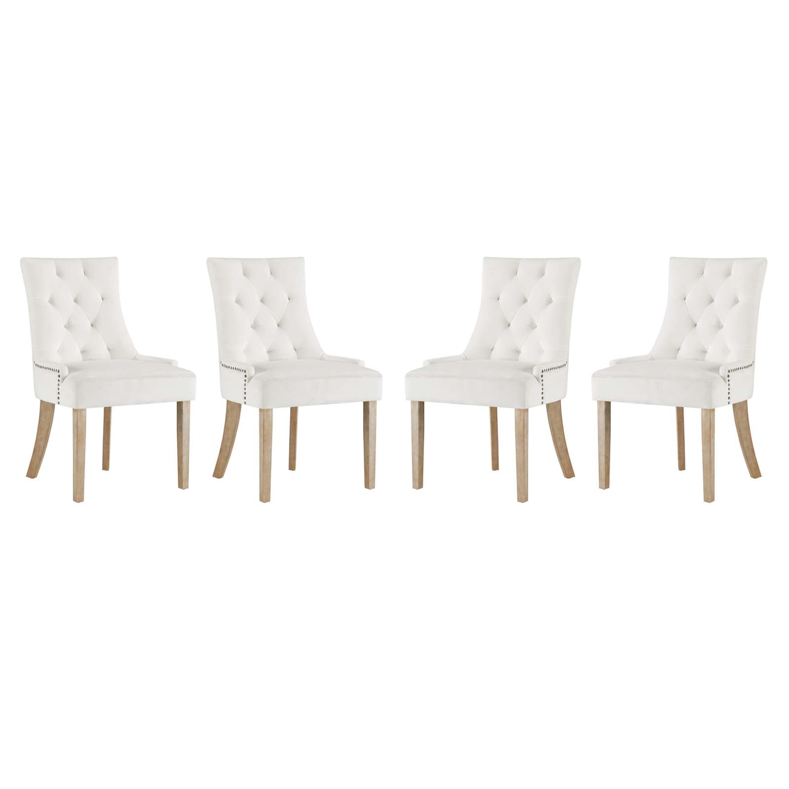 Pose Performance Velvet Dining Chair Set of 4 by Modway