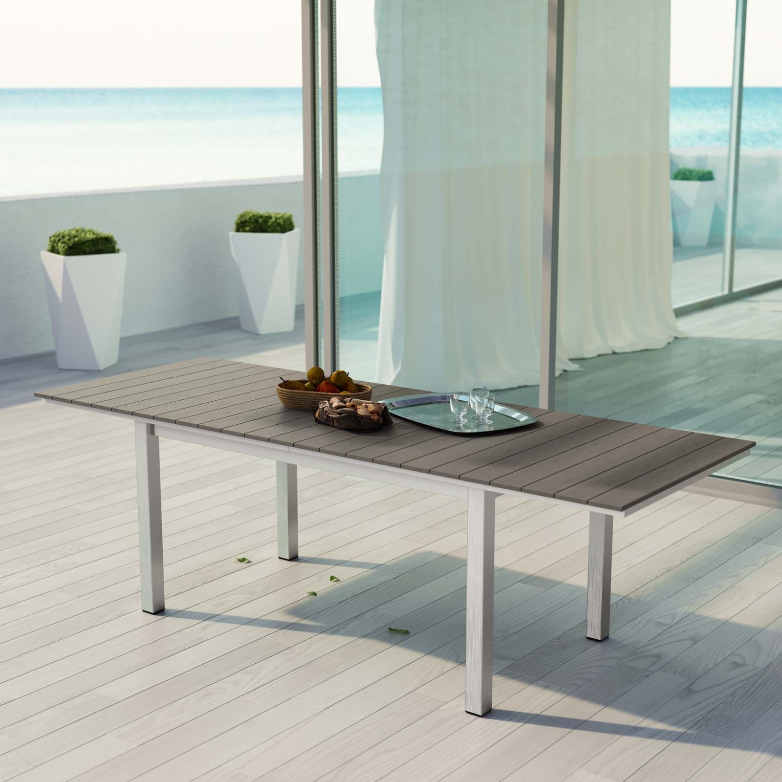 Shore Outdoor Patio Aluminum Dining Table by Modway