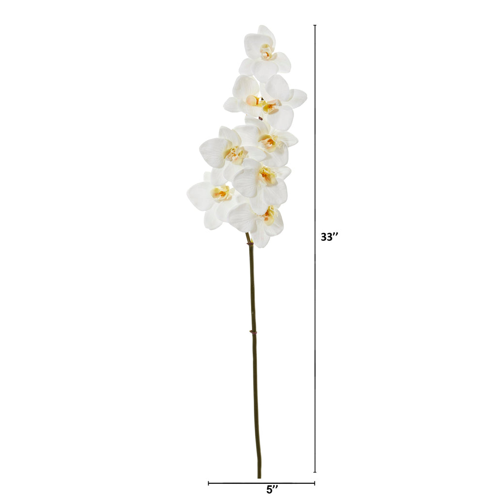 33" Phalaenopsis Orchid Artificial Flower (Set of 6)