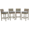 Conduit Outdoor Patio Wicker Rattan Bar Stool Set of 4 by Modway