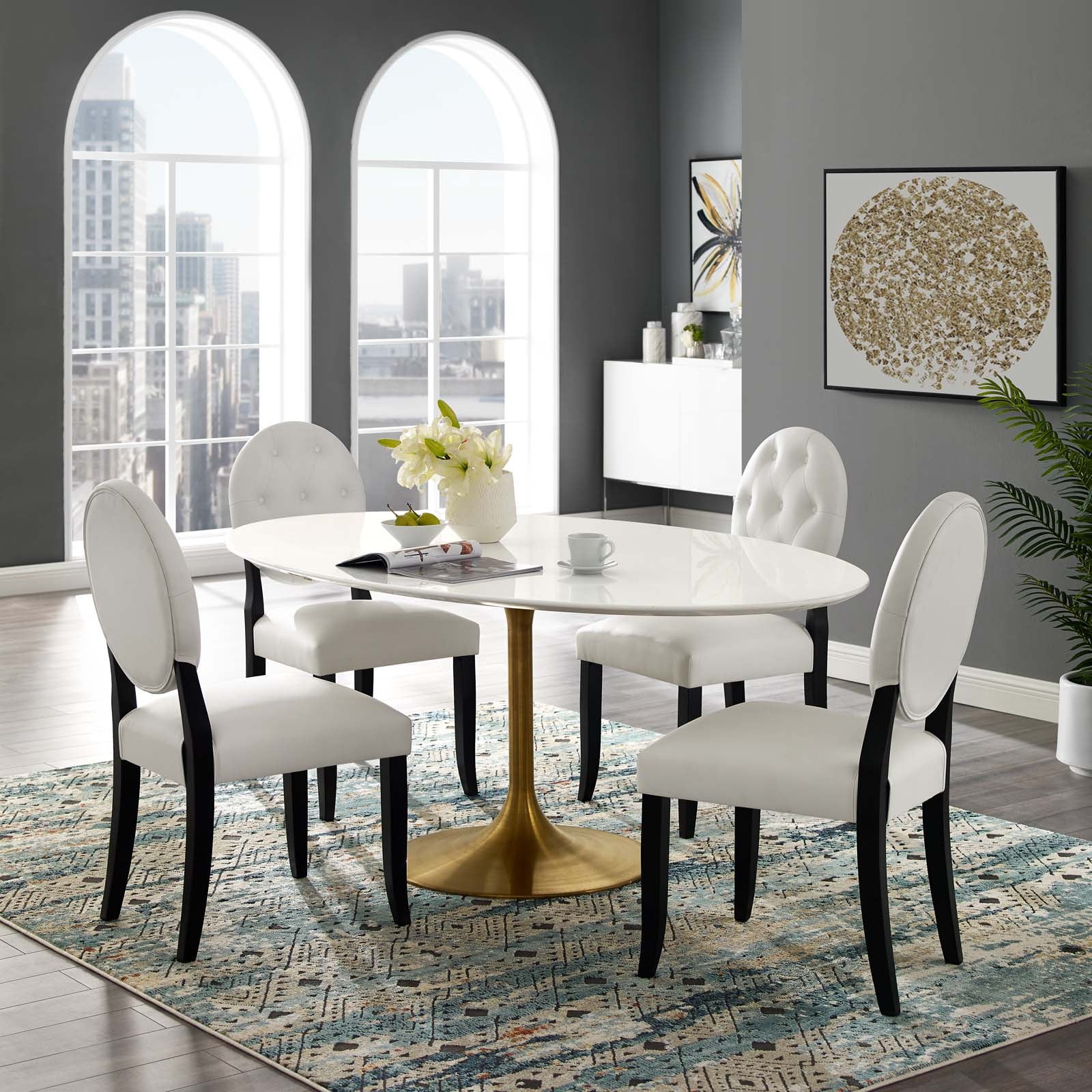 Lippa 78" Oval Wood Dining Table by Modway