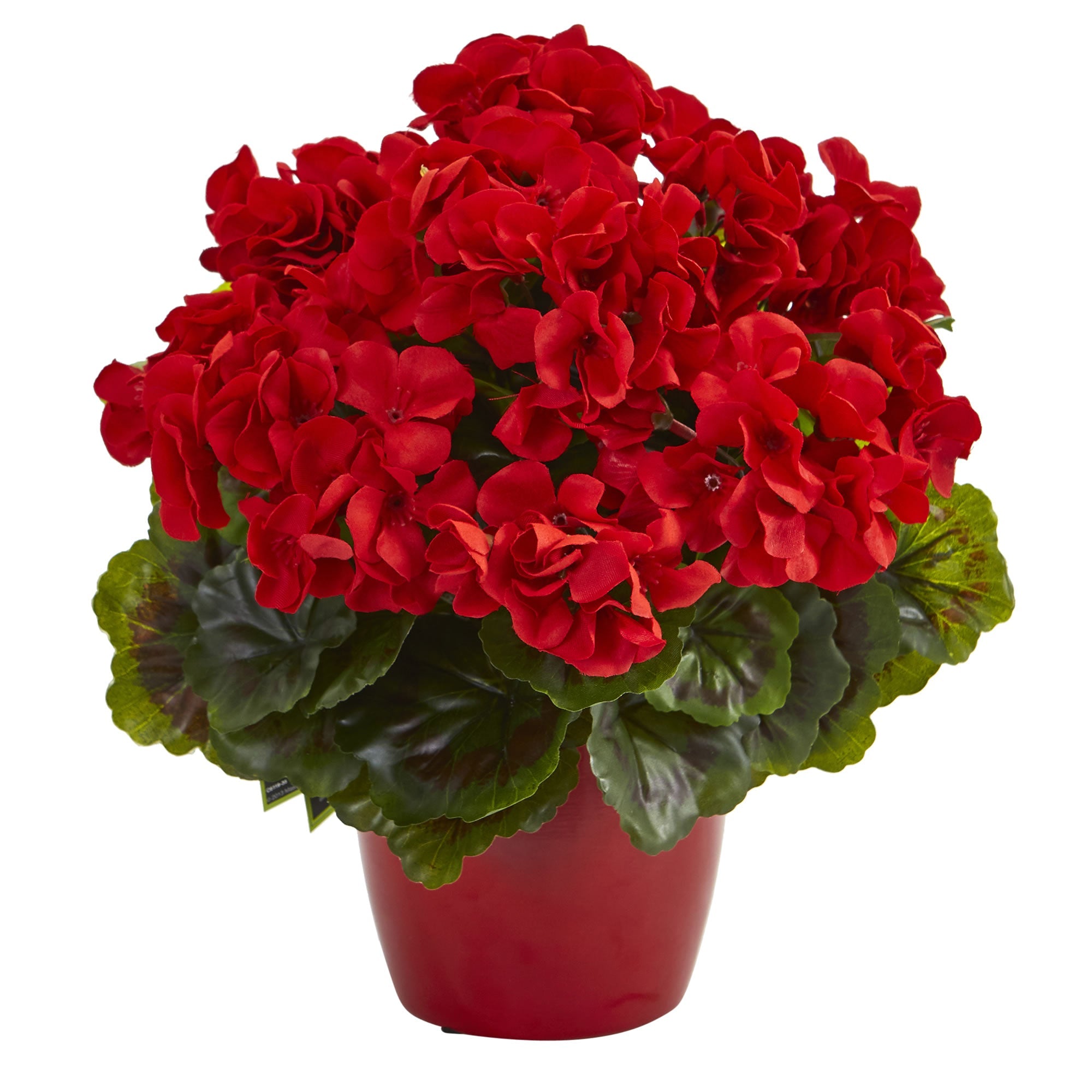 Geranium Artificial Plant In Ceramic Vase Uv Resistant Indoor/Outdoor (Set Of 2)
