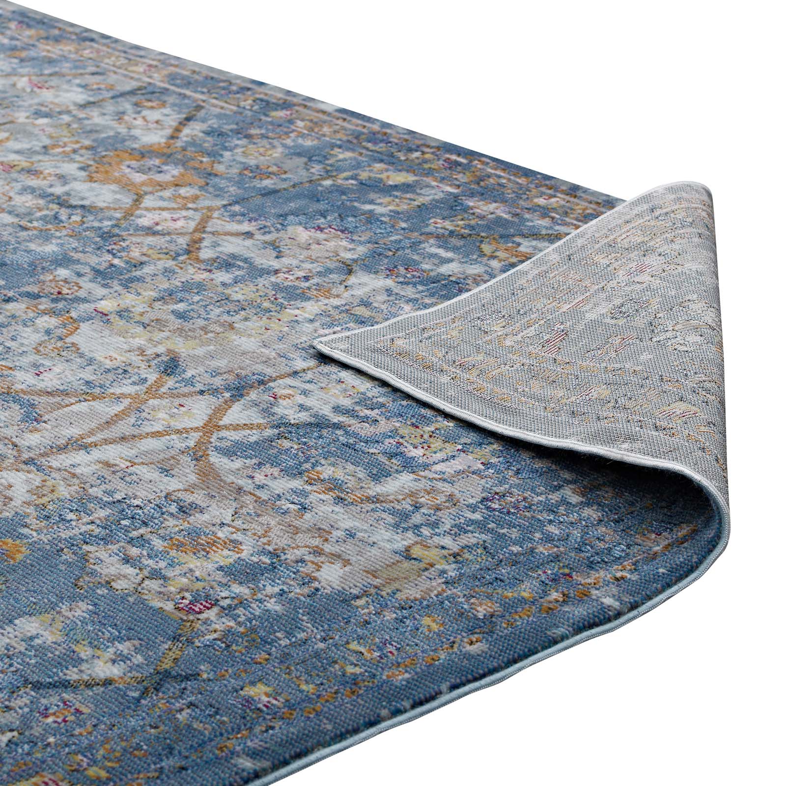 Minu Distressed Floral Lattice 8x10 Area Rug by Modway