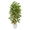 63"  Bamboo Artificial Tree in White Planter