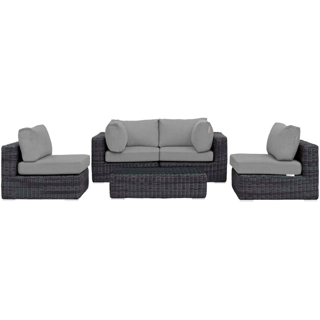 Summon 5 Piece Outdoor Patio Sunbrella¨ Sectional Set by Modway