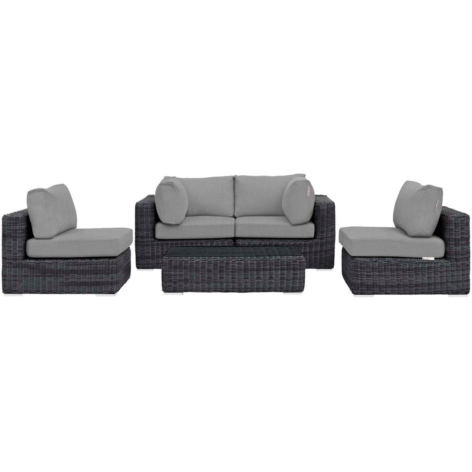 Summon 5 Piece Outdoor Patio Sunbrella¨ Sectional Set by Modway