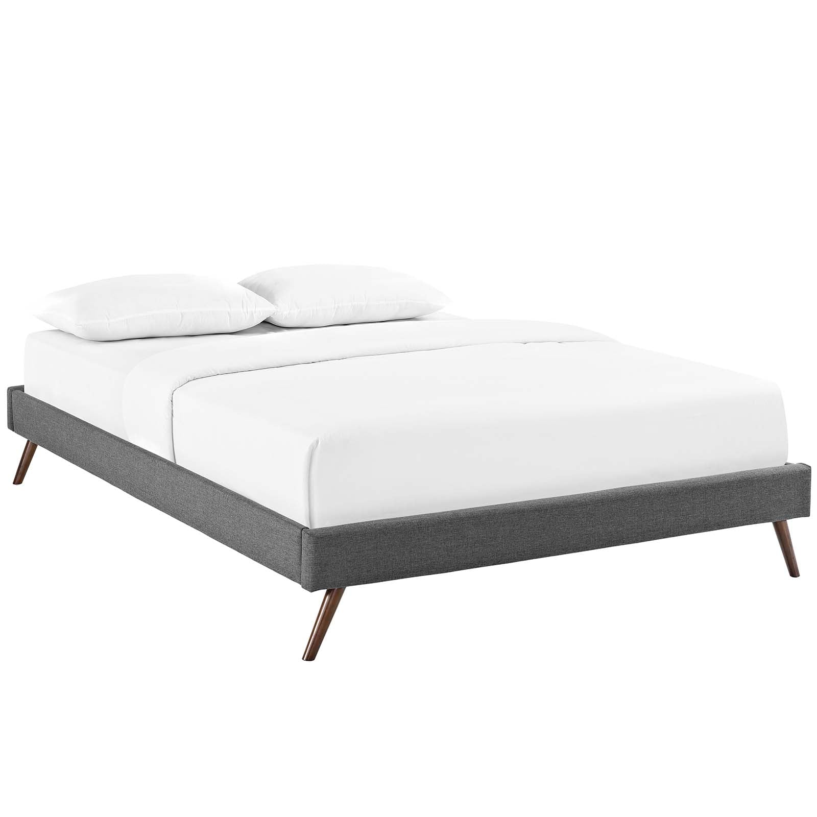 Loryn Fabric Queen Bed Frame with Round Splayed Legs by Modway