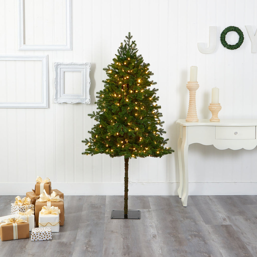 6' Swiss Alpine Artificial Christmas Tree w/ 250 Clear LED Lights
