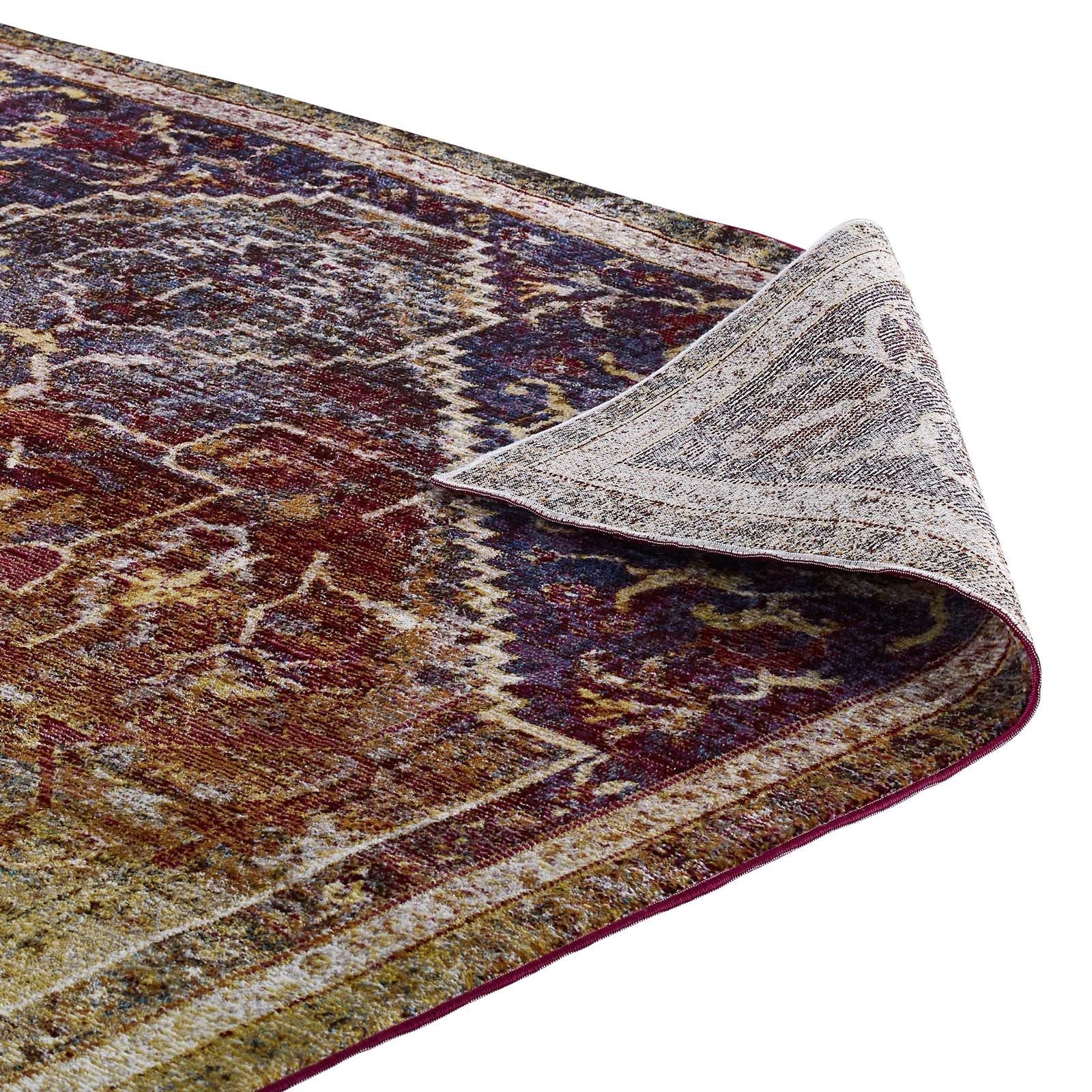 Success Kaede Transitional Distressed Vintage Floral Vintage Medallion 5x8 Area Rug by Modway