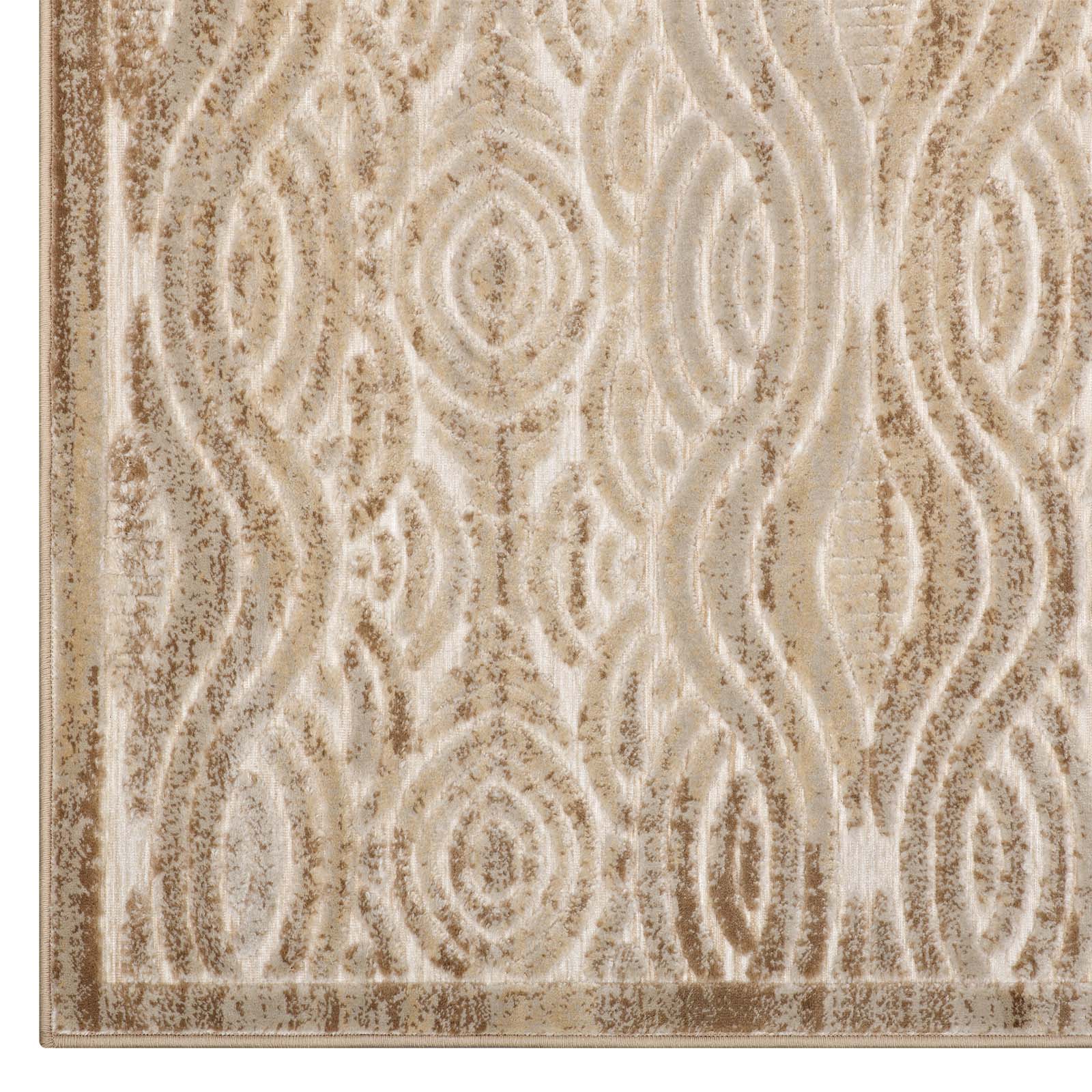 Kennocha Rustic Vintage Abstract Waves 5x8 Area Rug by Modway