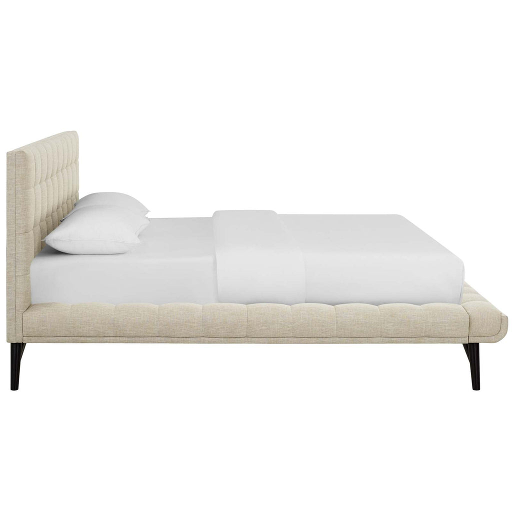 Julia Biscuit Tufted Upholstered Fabric Queen Platform Bed by Modway