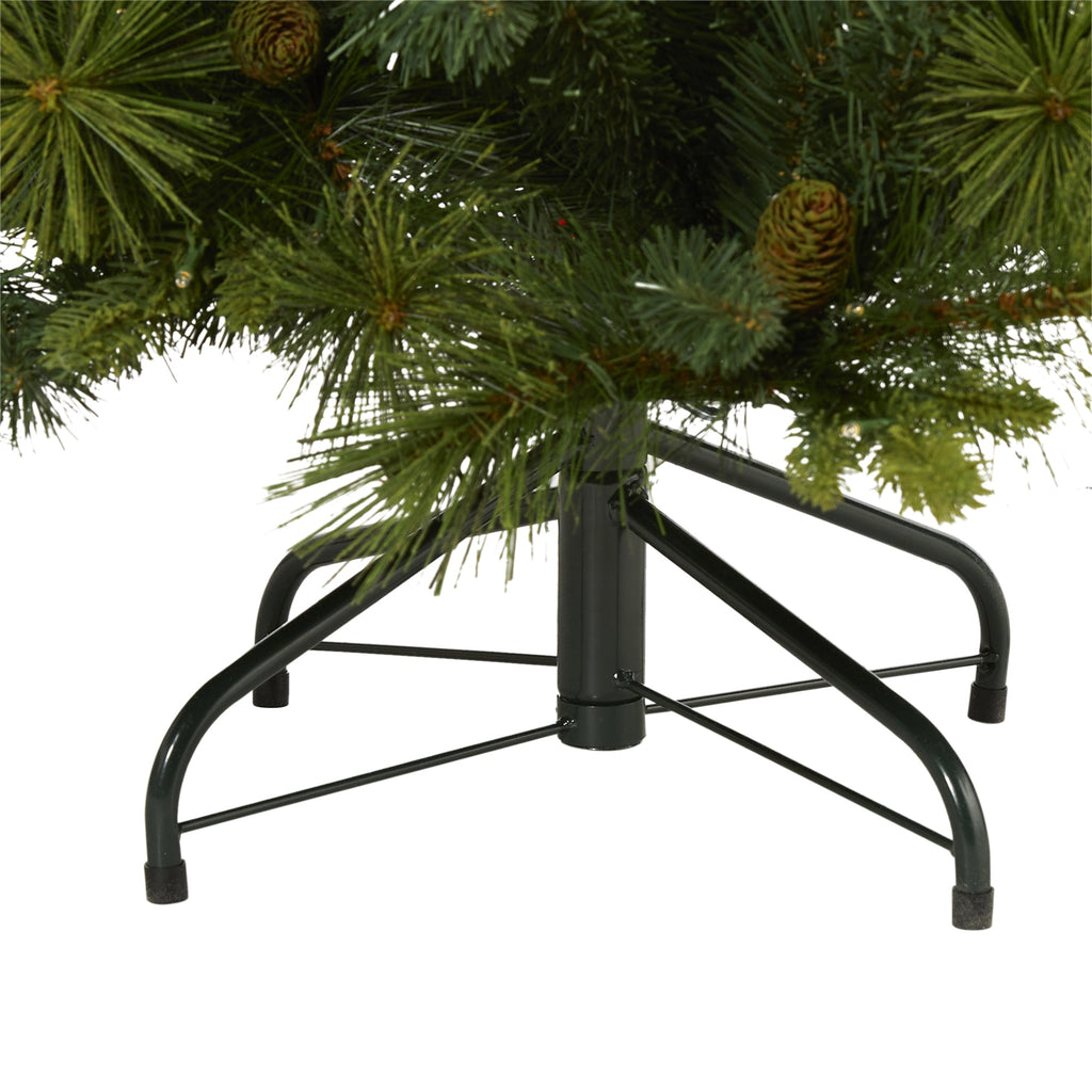 4' North Carolina Mixed Pine Artificial Christmas Tree w/ 130 Warm White LED
