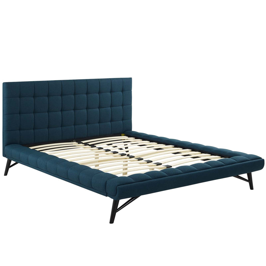 Julia Biscuit Tufted Upholstered Fabric Queen Platform Bed by Modway