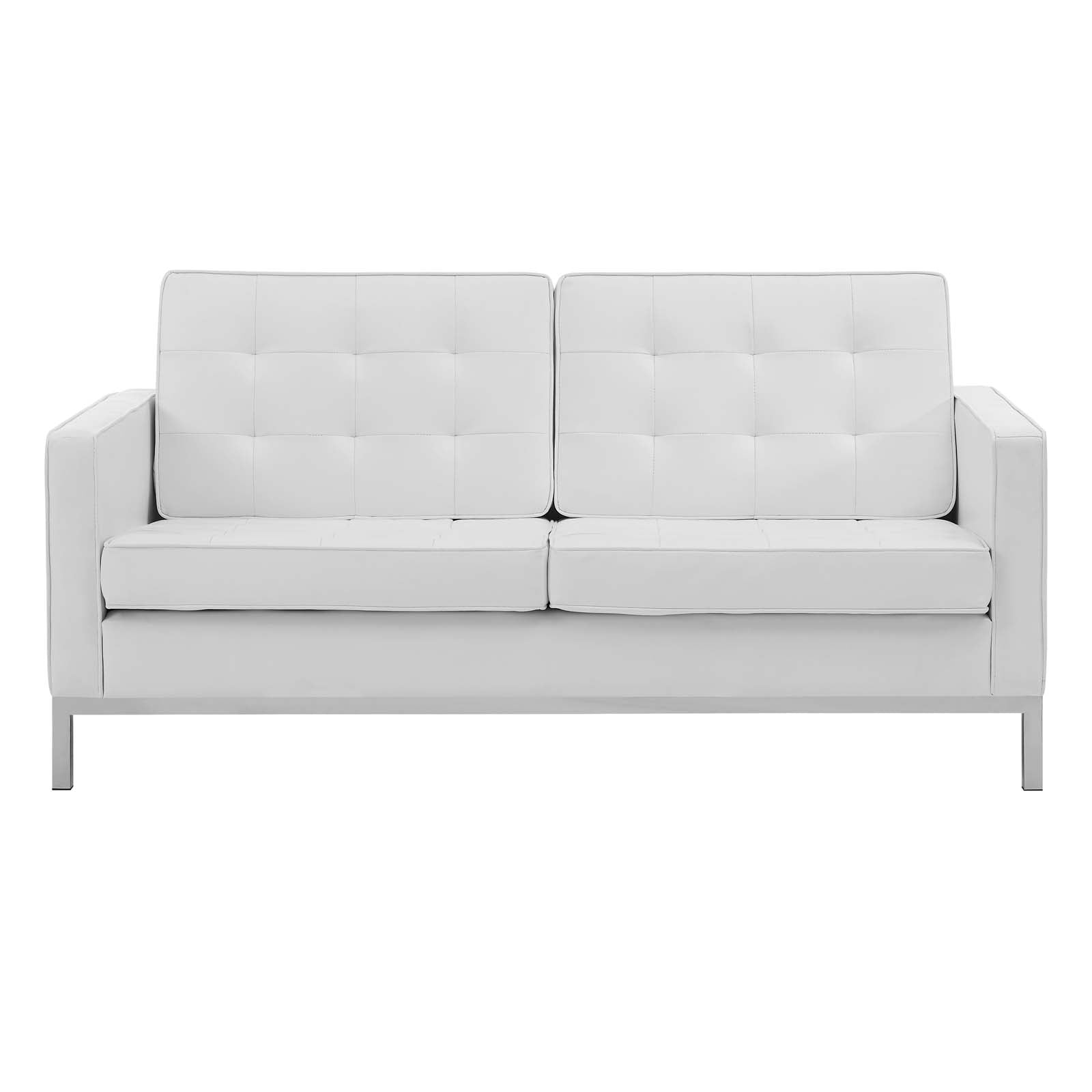 Loft Tufted Vegan Leather Loveseat by Modway