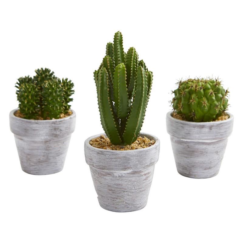 8"  Cactus Artificial Plant (Set of 3)