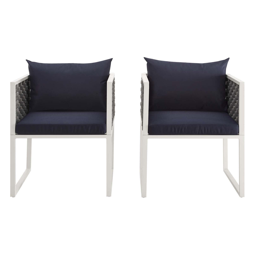 Stance Outdoor Patio Aluminum Dining Armchair Set of 2 by Modway