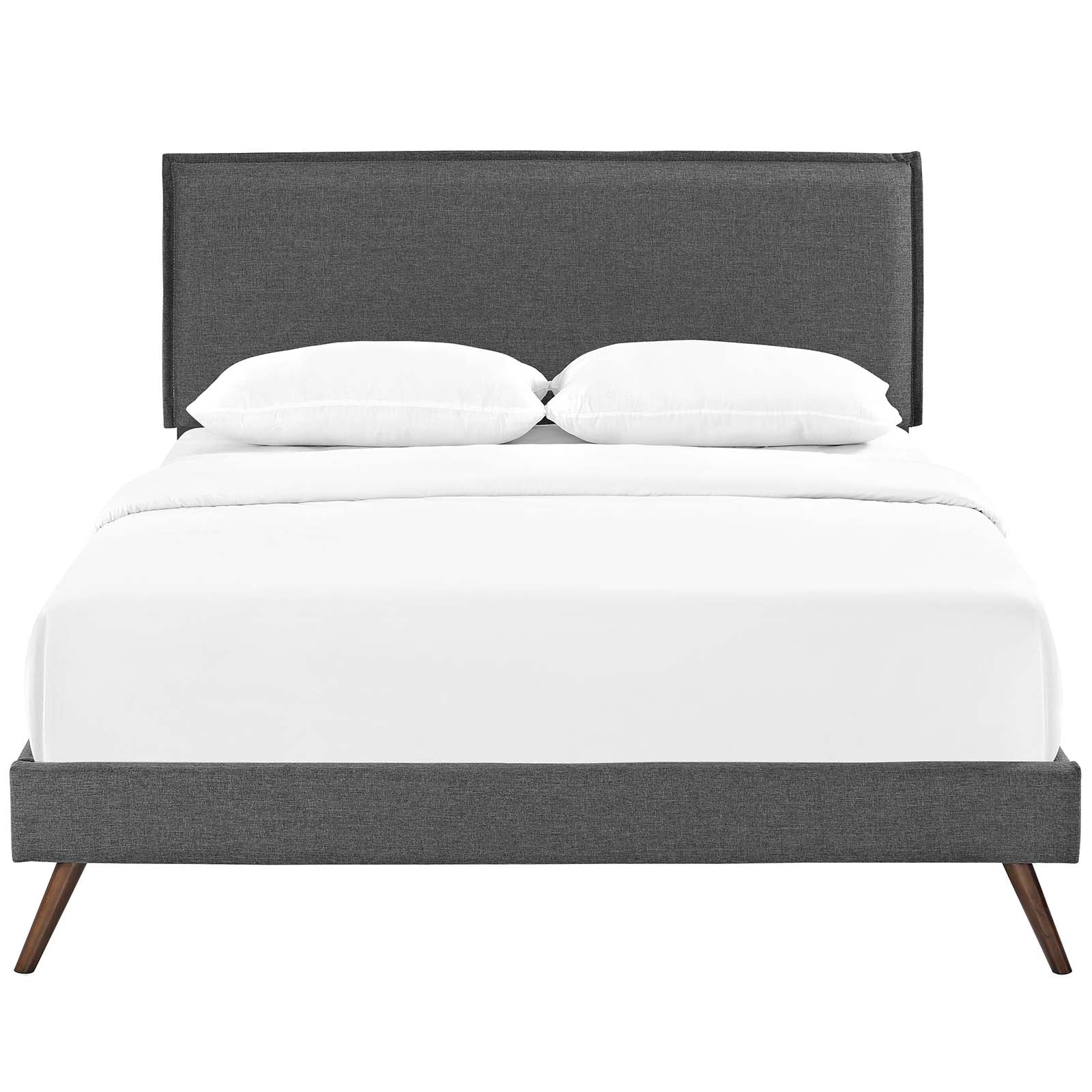 Amaris Queen Platform Bed with Round Splayed Legs