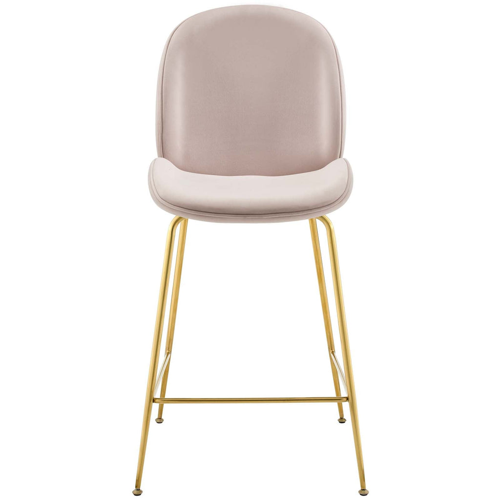 Scoop Gold Stainless Steel Leg Performance Velvet Counter Stool by Modway