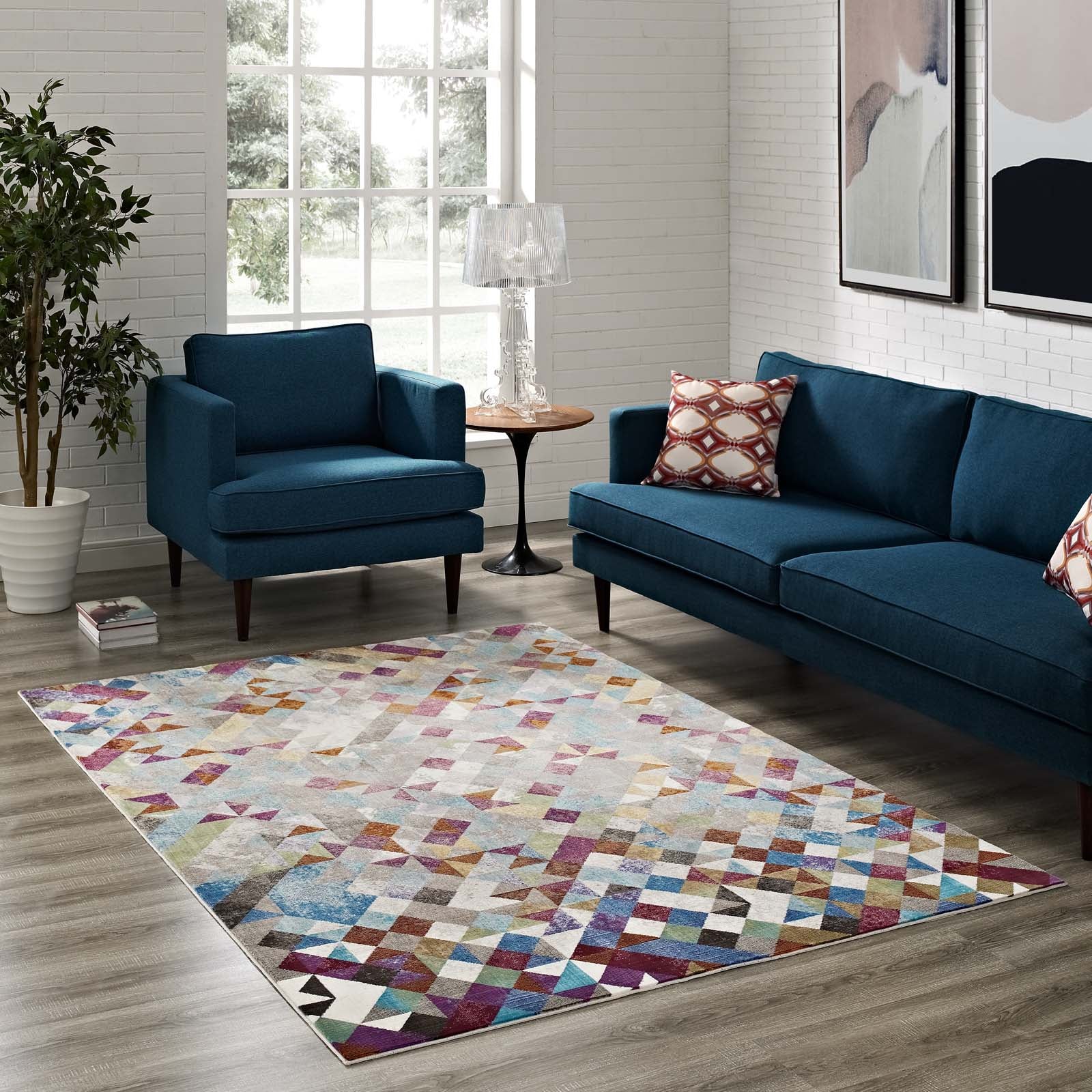 Lavendula Triangle Mosaic 5x8 Area Rug by Modway