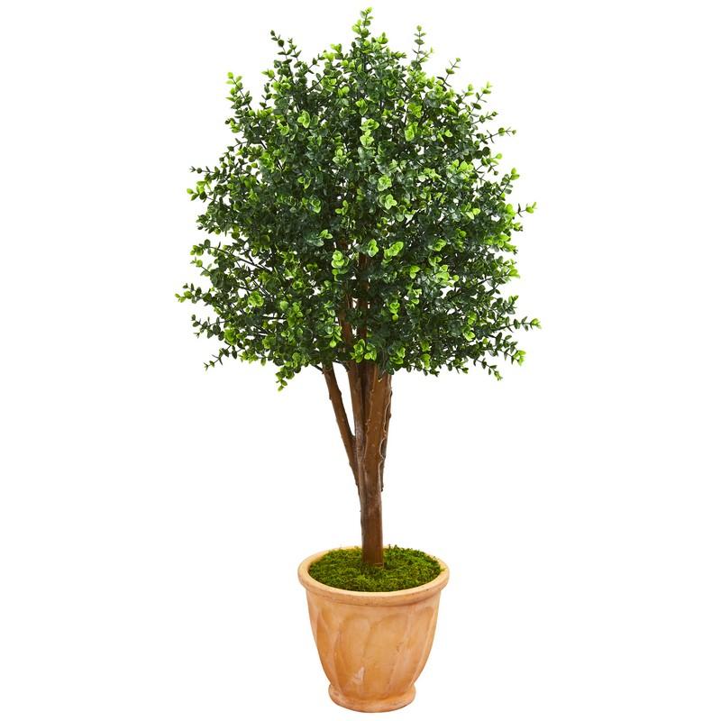 52"  Eucalyptus Artificial Tree in Terra-Cotta Planter UV Resistant